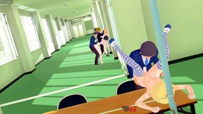 Yaoi - Orgy in the University 4 Femboys Fucked