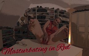 Masturbating in Red