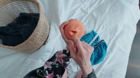 Slutty Stepmom-Facesitting lessons.Stepson,hands off that fake Pussy