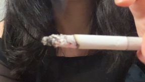 I feed you, my human ashtray, up close