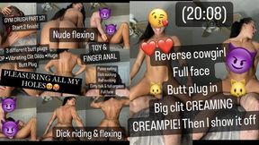 Pleasuring All of My Holes - Butt Plug Anal, Dick Riding & Flexing - 20 Mins - Muscular Women Female Bodybuilder Sex, Asshole Fingering, Ball Sucking Blow Job, Freaky Fitness Couple