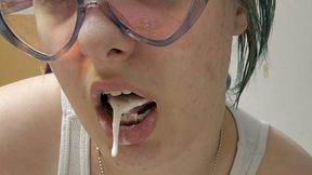 White Tank Top Tooth Brushing