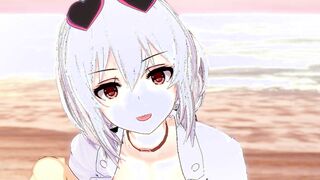 Huge Titty Cartoon Cougar helps you out at the beach~ - 3D Animated