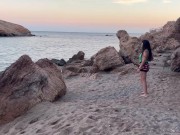 Follandome en La Playa. Desconocido se Pajea Conmigo