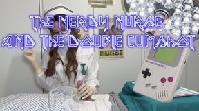 The Nerdy Nurse Squeezes a Cock with Surgical Gloves with a double cum (MOV version)