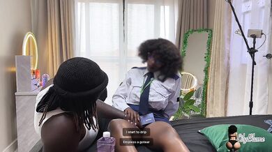 Thick pussy swallows her big ebony step bro's raw cum before work