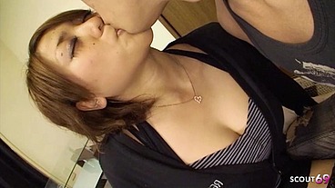 Curvy big natural Tits Japanese Wife filmed while uncensored Old Young Cheating Fuck by Boy next Door