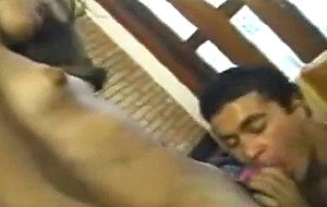 Flat chested tranny penetrates a guy