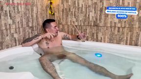 Latina MILF Kylei Eliish rides her boyfriend�s friend after catching him naked in her jacuzzi and gi