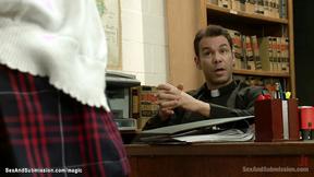 ”Priest bound & ravaged blond bully”