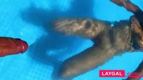Skinny Dipping MILF Gets Facial From Big Cock