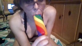 Rainbow hottie cock sucker lol