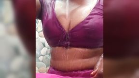 Ammu taking bath hot boobs massage with soap