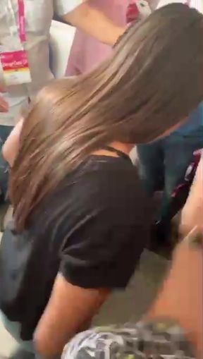 Public masturbation tease