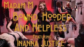Bound, Hooded and Helpless, Double Domme Impact Play with Floggers, Paddles and Florentine Whipping Fury