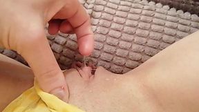 Fit teen rubs her pussy in sexy panties and film it on camera for her boyfriend