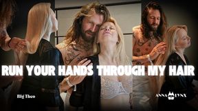 Anna Lynx Long Blonde Hair Brushing Fetish - B1g Theo Hands Glide Through Silky Strands Sensory Worship