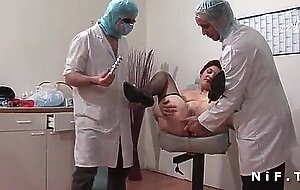 Amateur french redhead ass nailed and double fist fucked at gyneco