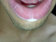 tongue, saliva, lengua , sloopy, sucking, escupir fetish, lengua larga y babeante primer plano