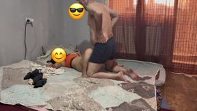 I made my beautiful neighbor happy with sex