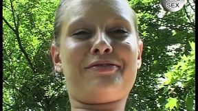 MILF shows off pussy in the park