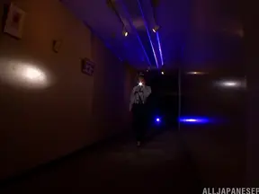 Policewoman Akiho Yoshizawa makes a footjob for a burglar