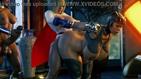 Futanari animation: superhero supergirl gets intensely fucked by big-dicked character