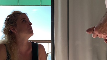 Stepmom on vacation by the ocean fucks stepson