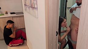 Colombian hires couple for housekeeping and fucks girl behind husband&#039;s back
