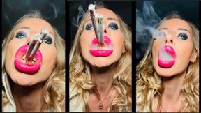 Close up Smoking 2 at once Eve 120 & marlboro red