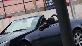 Euro stunner gets rammed rigid in her butt while bent over a car