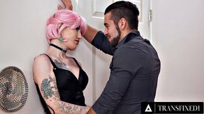 TRANSFIXED - Hot Tattooed Trans Lena Moon Takes Big Cock In Her Butthole