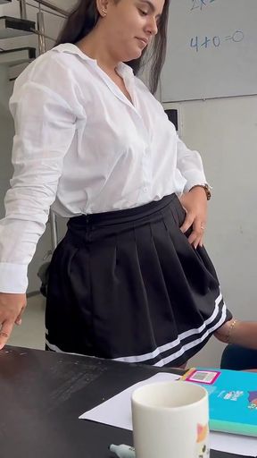Student teaches his teacher how to fuck hard and the horny girl accepts   Clip 1