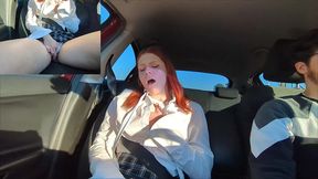 car sex with my teen stepsister, redhead hot girl, creampie (dia italiano amatoriale)