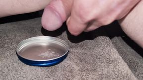 Play, Edge and Leak Lots of Sperm Precum Spunk. Close up Thick Cum Load. Swallow My Own Load