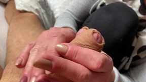 and hard dick foreskin play until he cum shoot