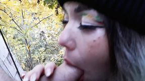 CUM IN MY STEPSISTER&#039;S THROAT IN A CROWDED PARK