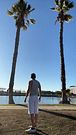 Boy in white shorts shows off
