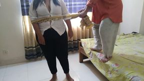 Indian Young 18+ Lady Boss Fucked By Office assistant with Her Hands tied - Rough Anal Fuck &amp; Cum