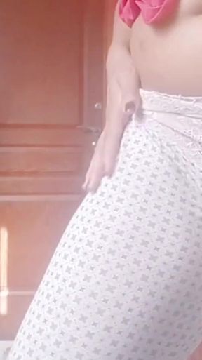 Masturbation in pantyhose