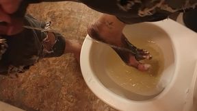 1-9-2025 Piss Feet Thursday: Washing cum off my feet with piss