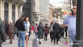 Nuria Millan picked up by random guys on the street for wild doggy-style action!