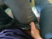 BLUE JEANS SHAVED PUSSY CUMMING HARD