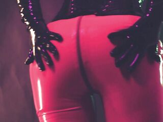 Sexual latex model with big booty and natural breasts loves to entice.