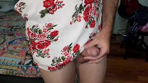 dani in nude tan pantyhose with red polished toenails