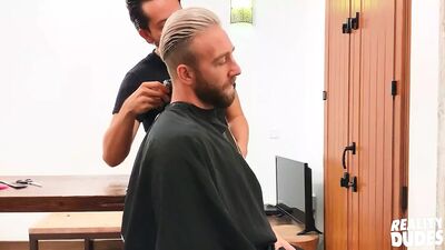 REALITY DUDES - Aitor Fornik Gives A Haircut To His Boyfriend Manuel Scalco Before Kneeling Down And Sucking His Cock