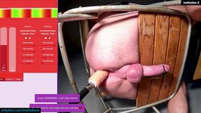 On the Edge Of Orgasm - He is Restrained on the Anal Impalement Chair and Electro ESTIM Edged