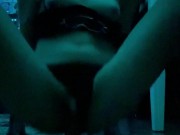 Trans cat boy takes dildo riding deep