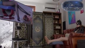 Catwoman Stella Watch And Admire Her Own Clips - Tan Pantyhose - Polish And English Language