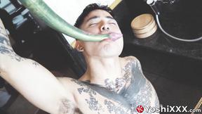 ”Deviant Yoshi Kawasaki is a big fan of tentacles while anal fucking himself”